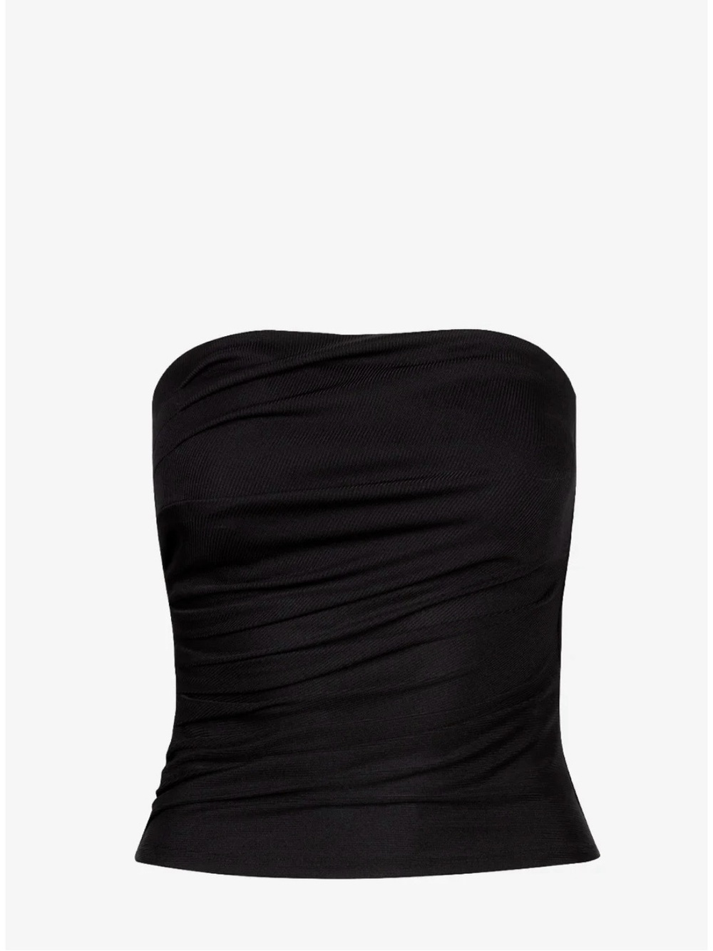 Smythe Black Strapless Ruched Top